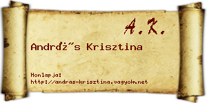 András Krisztina névjegykártya